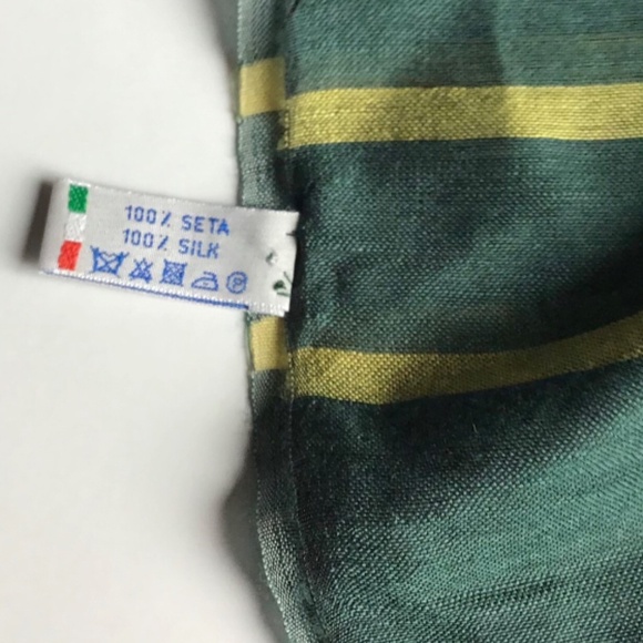 H & K Como , rectangular striped women Silk Écharpe/scarf made in Italy 🇮🇹 - Picture 2 of 8
